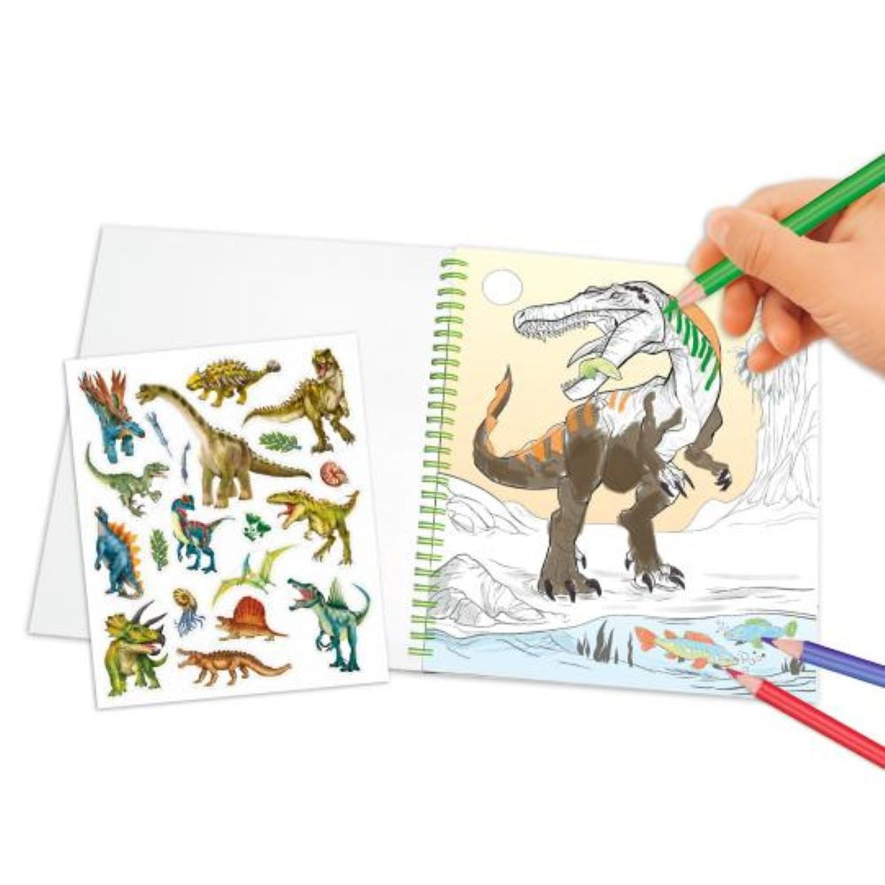 Album coloriage Dino world avec sequins