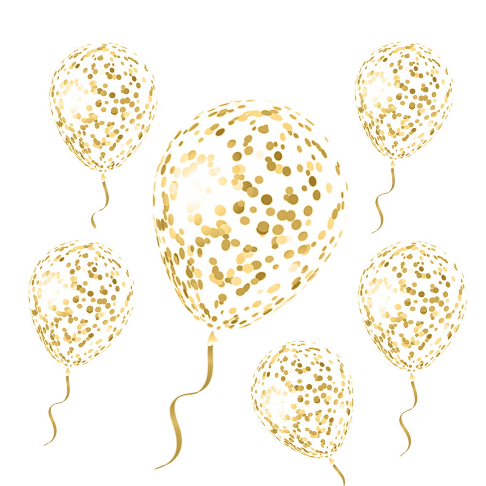 Ballons à gonfler confetti doré