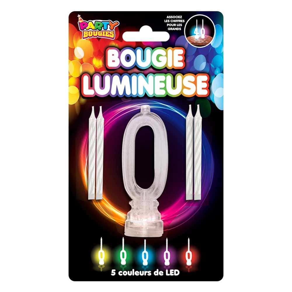 Bougie Lumineuse clignotante chiffre 0