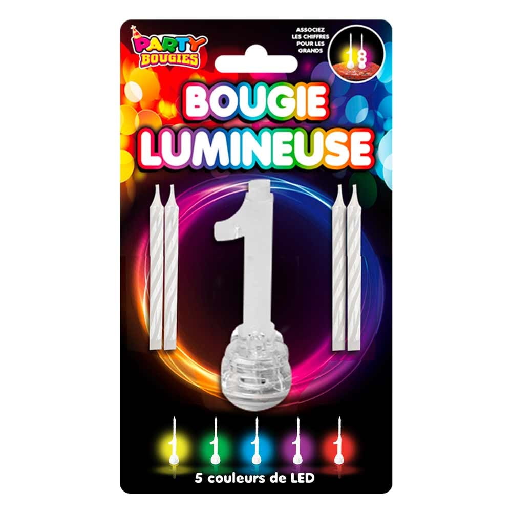 Bougie Lumineuse clignotante chiffre 1