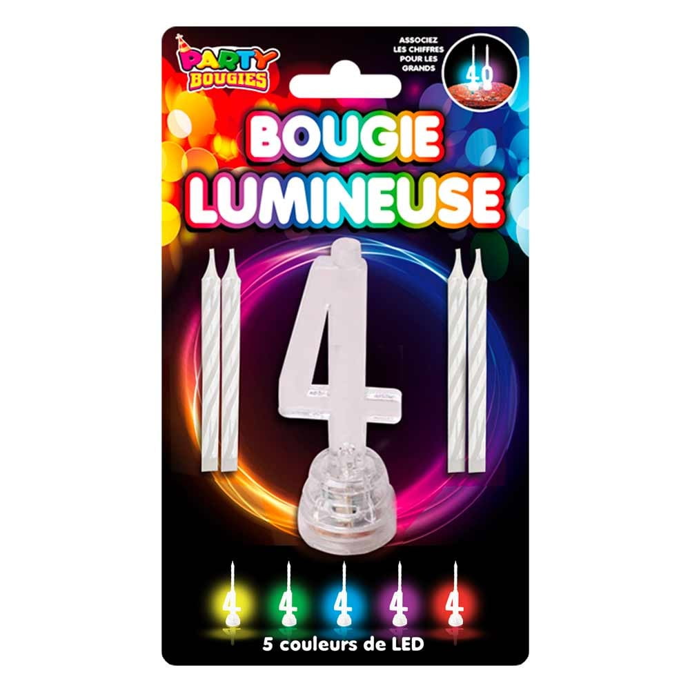 Bougie Lumineuse clignotante chiffre 4