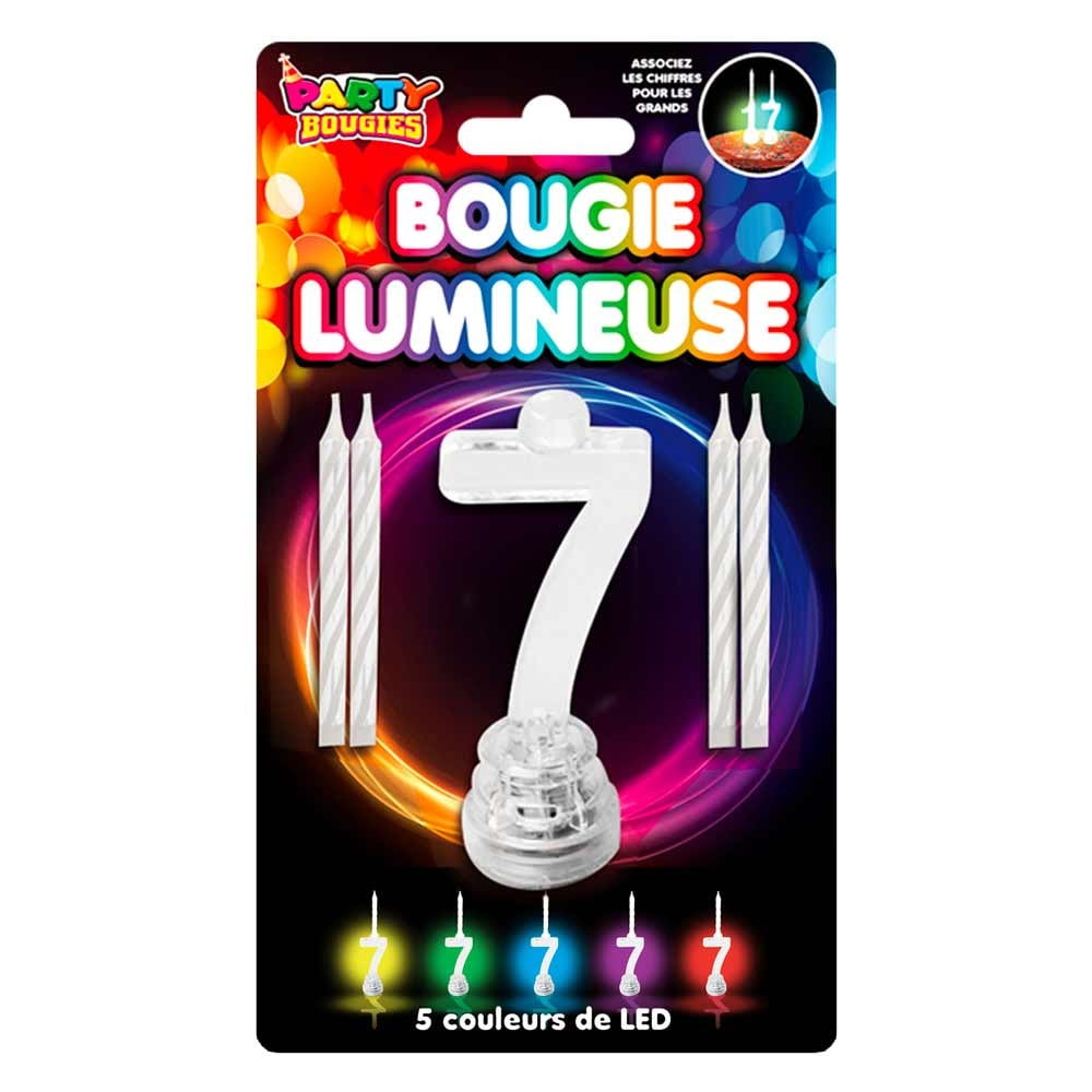Bougie Lumineuse clignotante chiffre 7