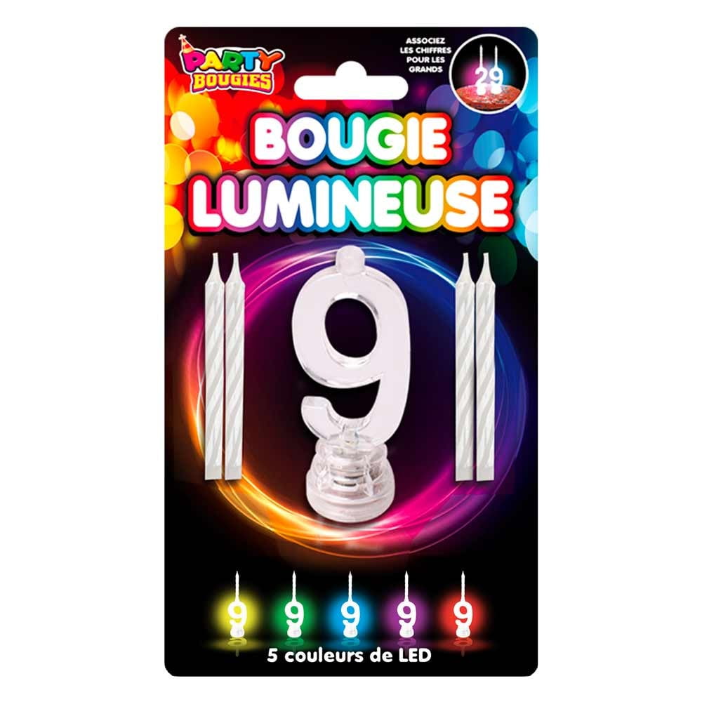 Bougie Lumineuses clignotantes chiffre 9