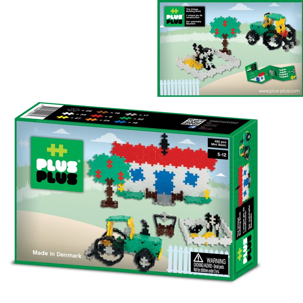 Puzzle en Box de 480 pièces Plus-Plus La ferme et tracteur