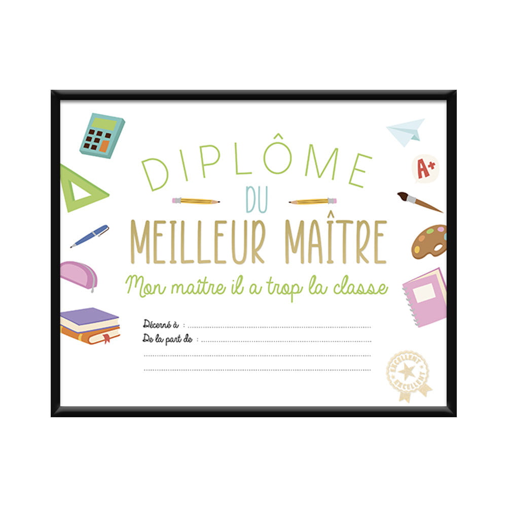 Cadre diplôme du meilleur Maître