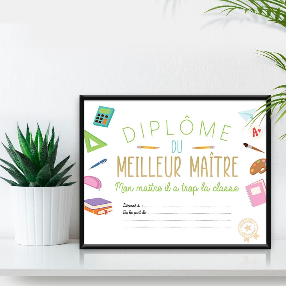 Cadre diplôme du meilleur Maître