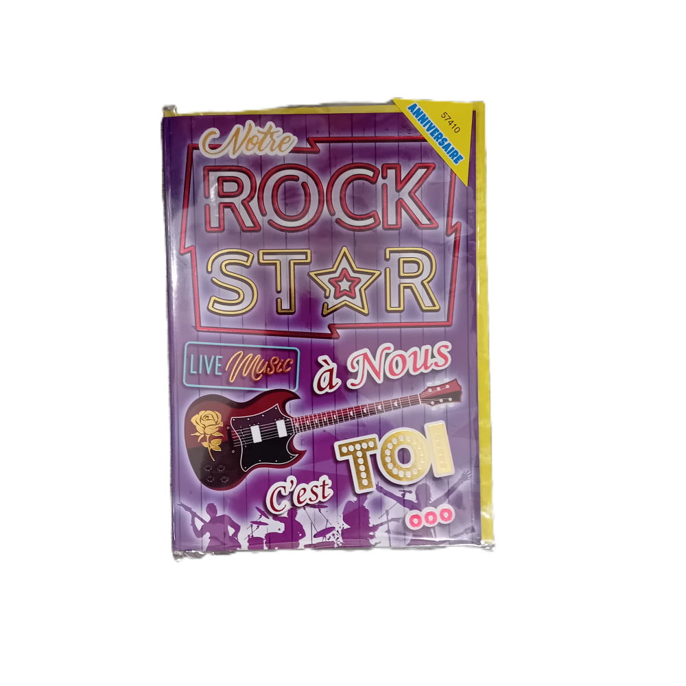 Carte géante anniversaire Rock star