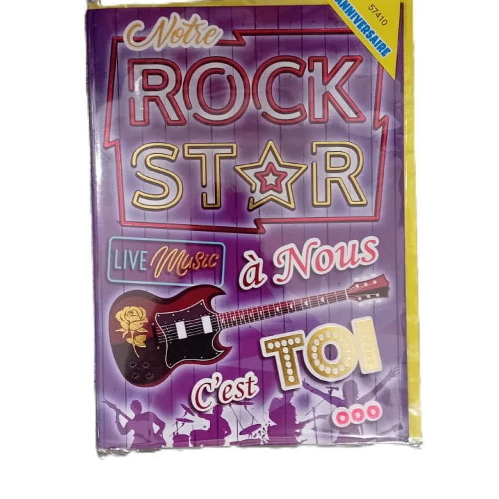 Carte géante anniversaire Rock star