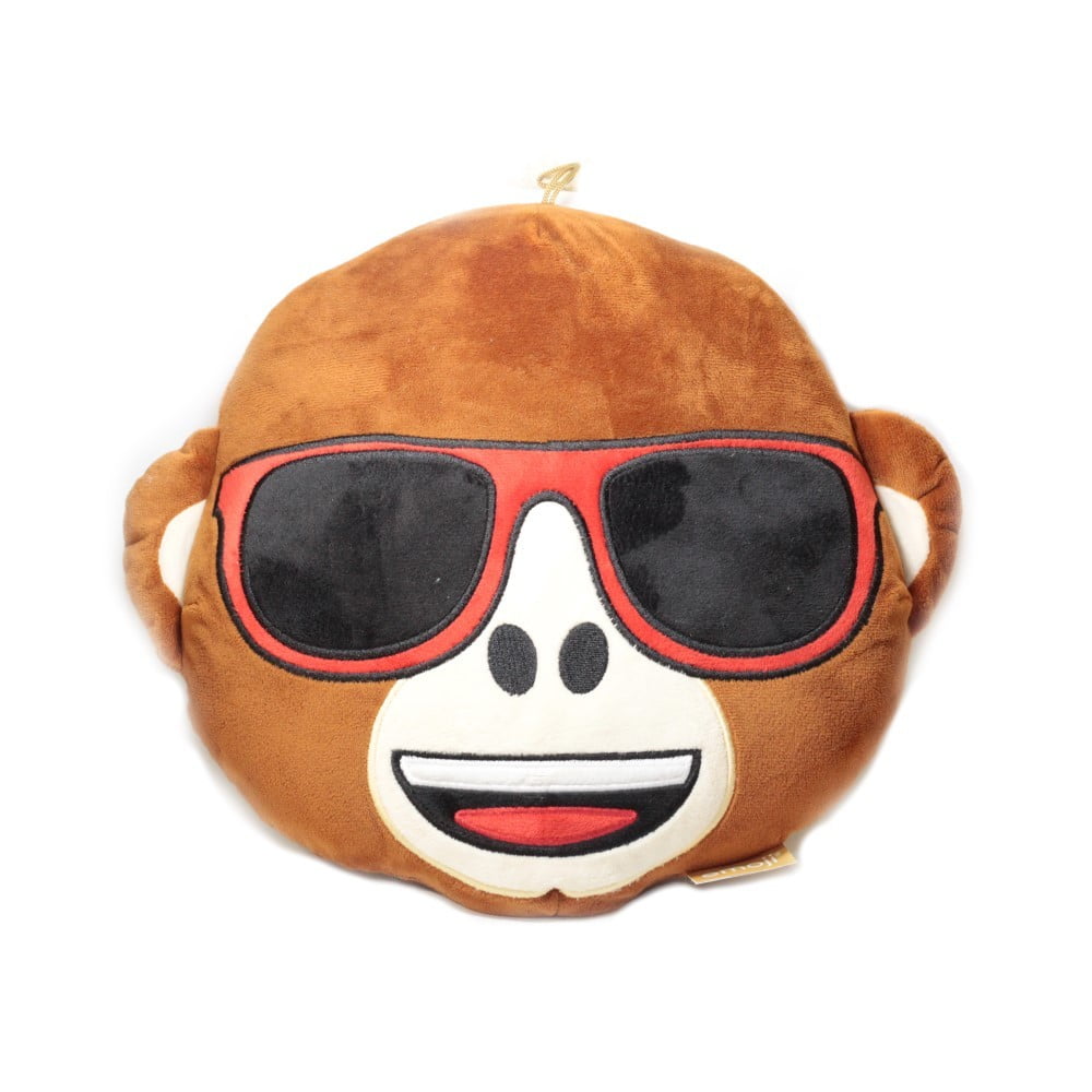 Coussin Emoji singe à lunettes