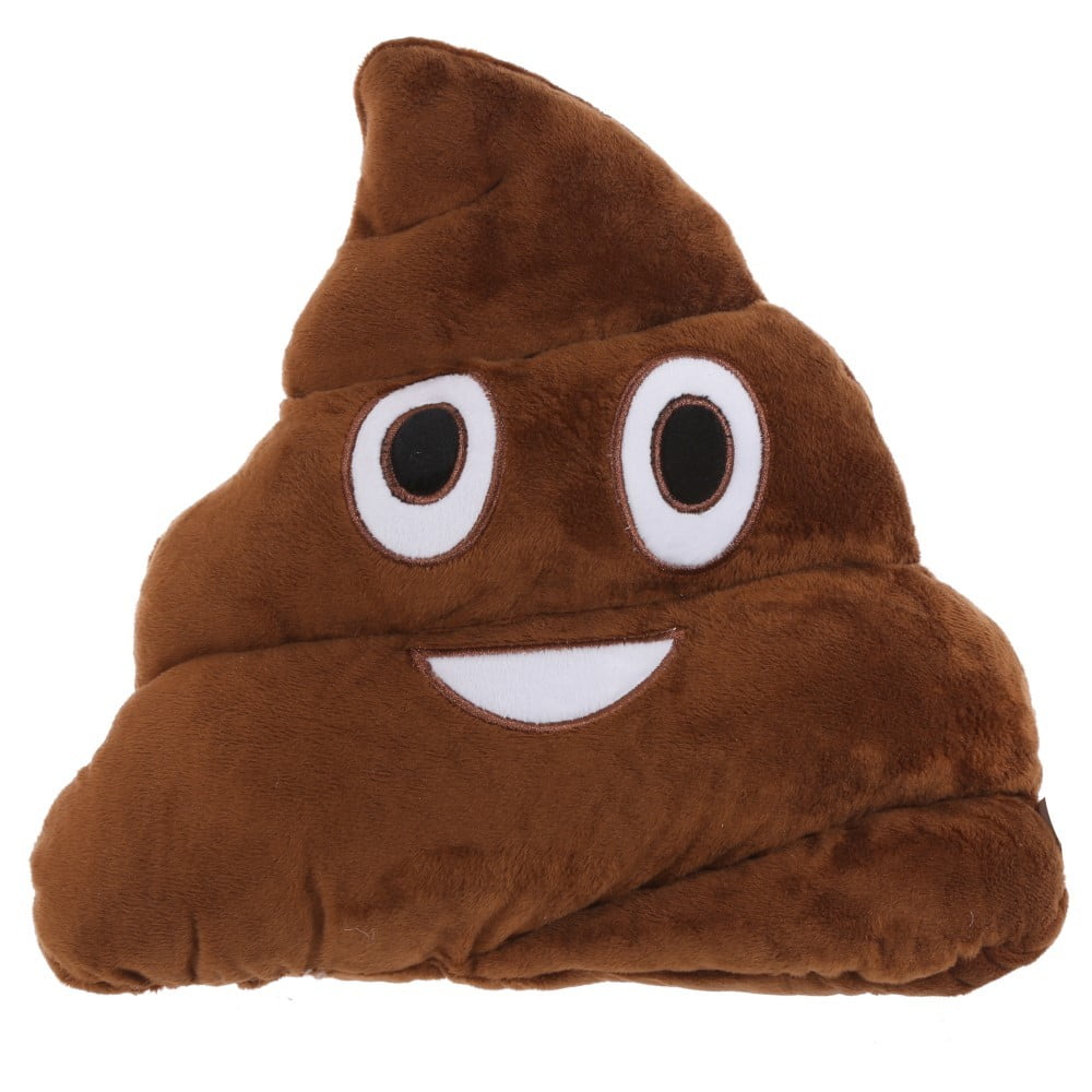 Coussin Emoji Poop marron
