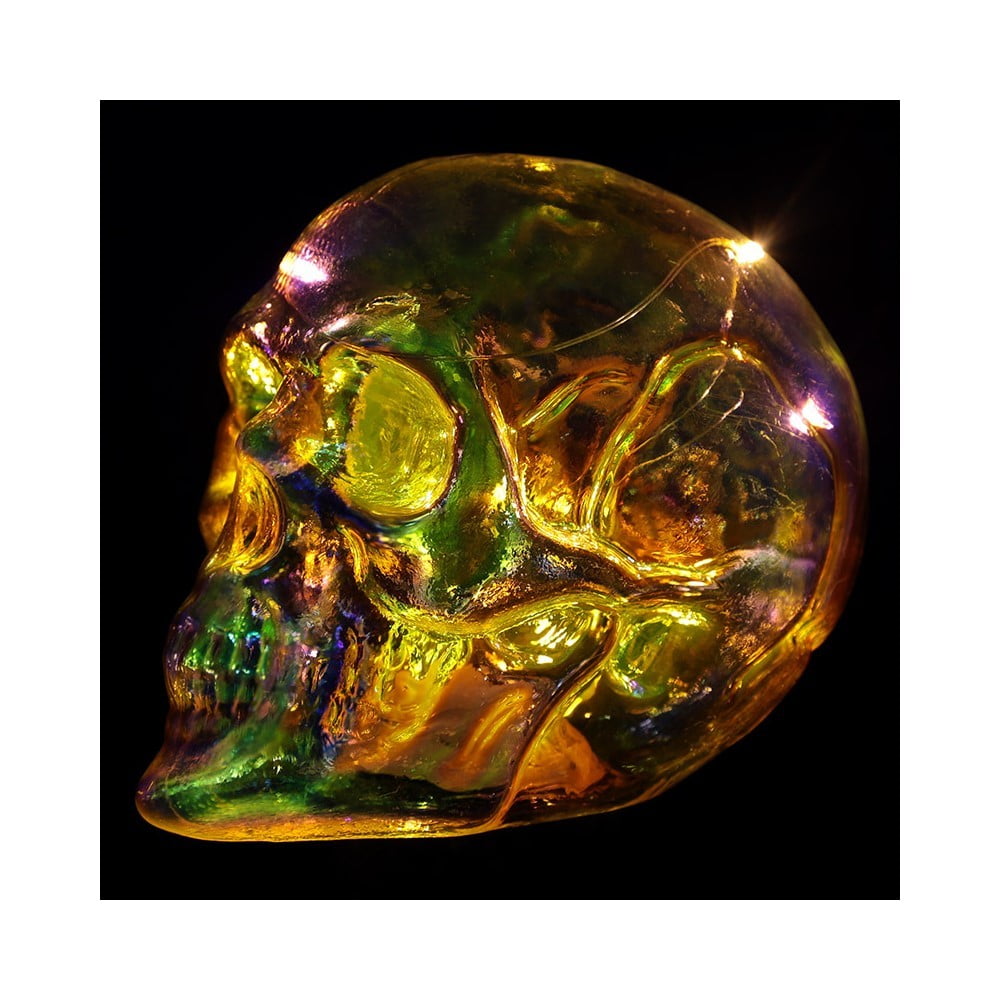Crâne décoration à led effet iridescent GM