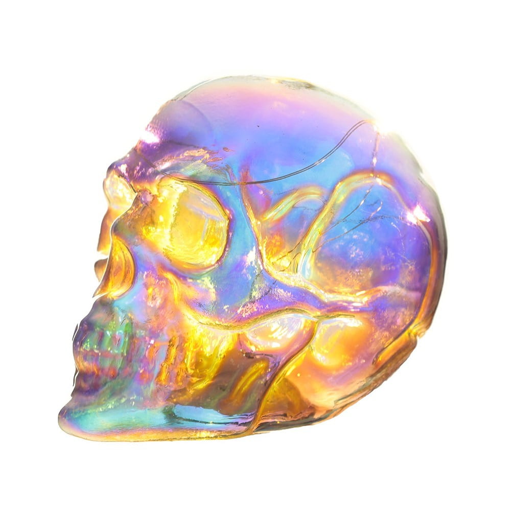 Crâne décoration à led effet iridescent PM