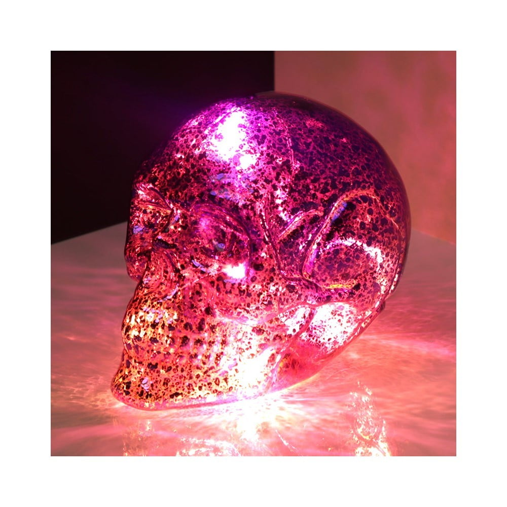 Crâne décoration à led miroir dégradé rose turquoise