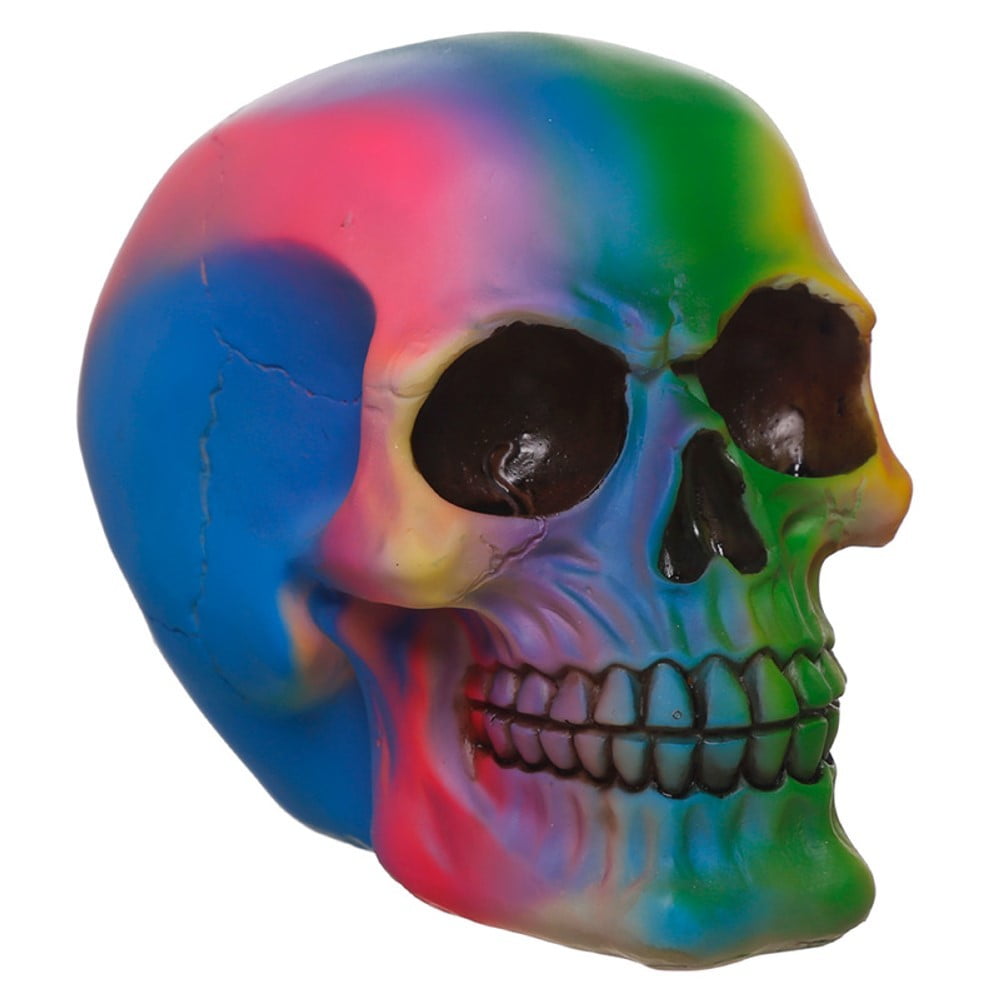 Crâne décoration couleur bleu vert rouge jaune