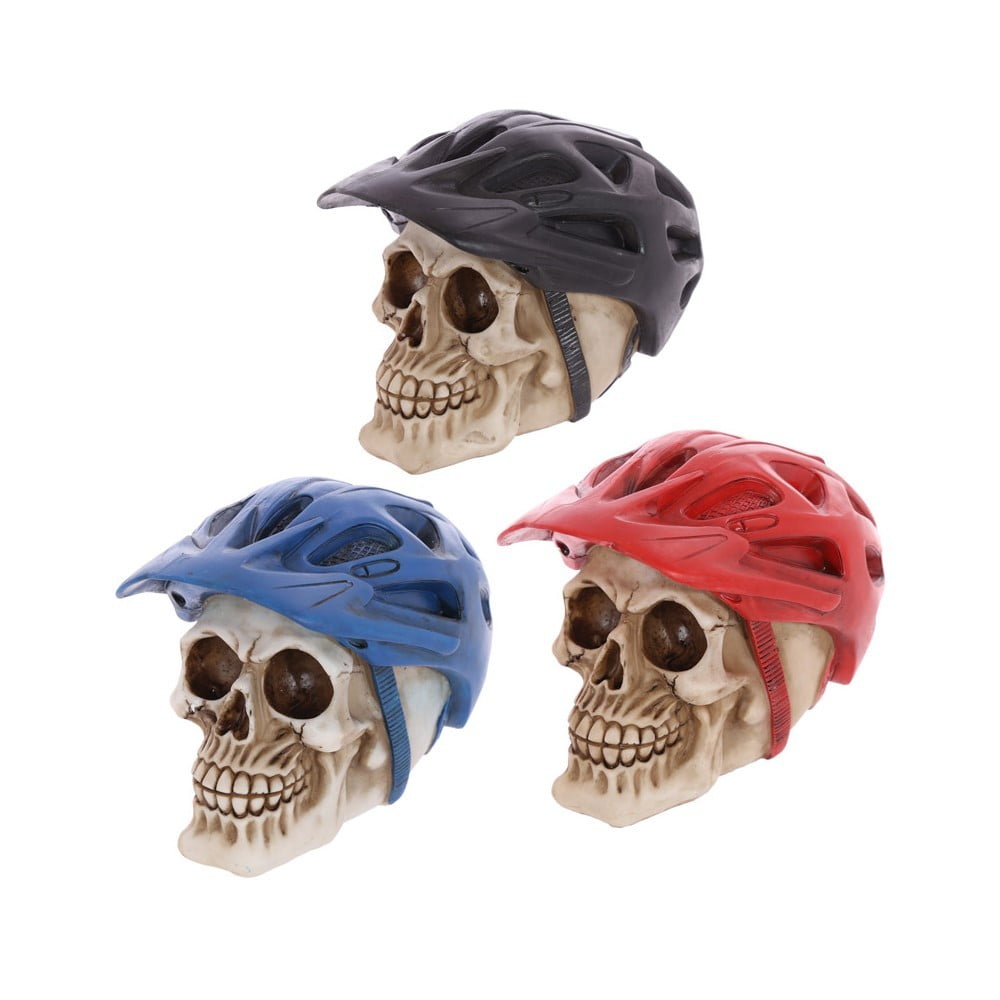 Crâne décoration casque de vélo rouge