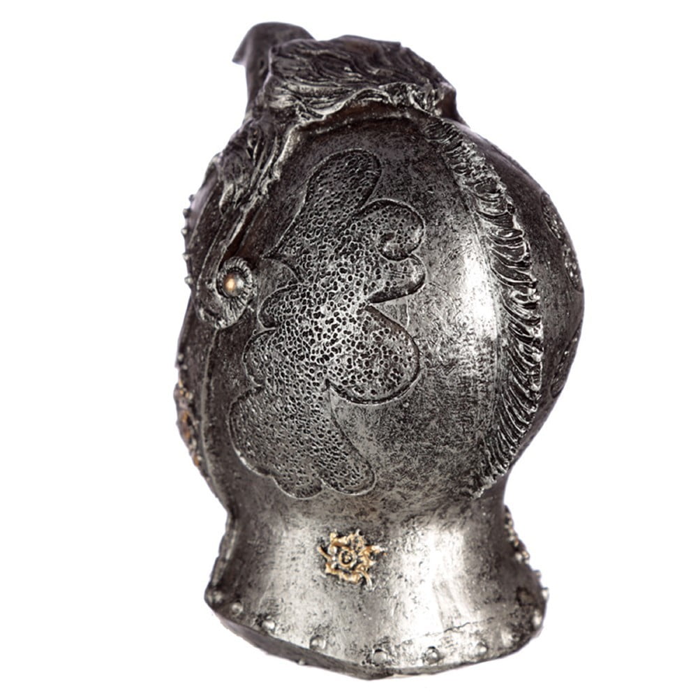 Crâne décoration Chevalier avec casque Faucon Médiéval
