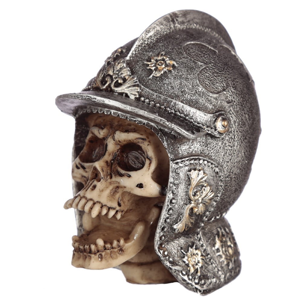 Crâne décoration Chevalier avec casque Médiéval