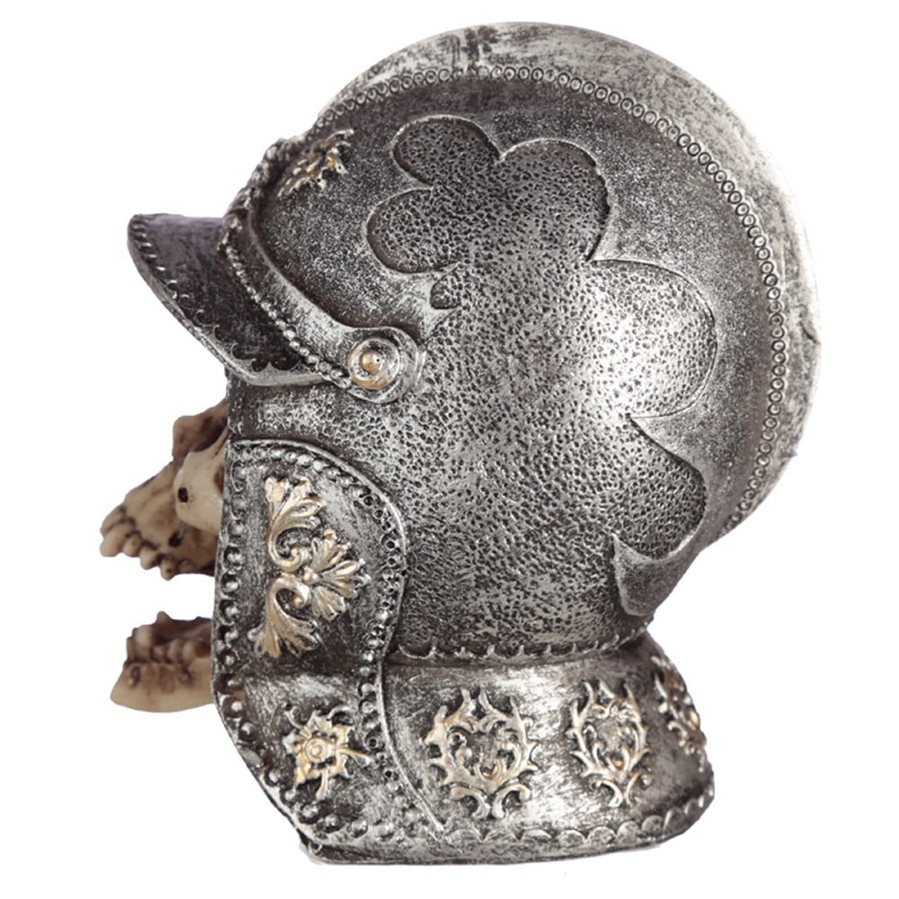 Crâne décoration Chevalier avec casque Médiéval