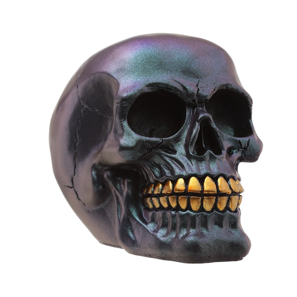 Crâne décoration métal effet