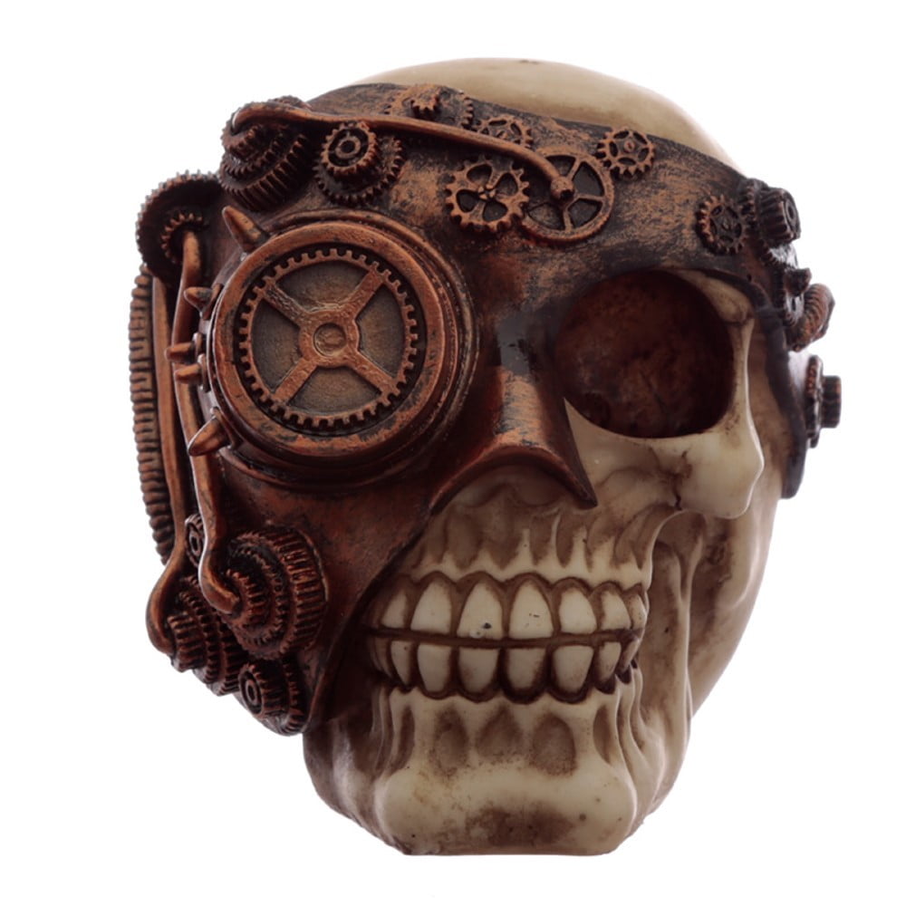 Crâne décoration Steampunk Bronze