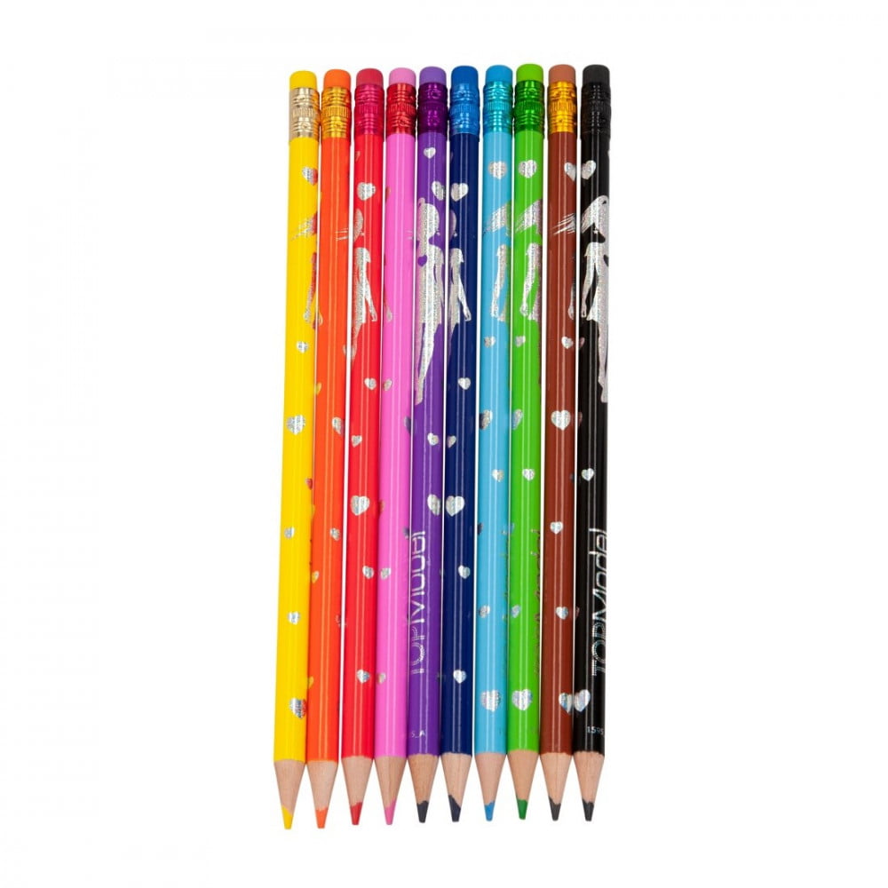 Crayons de couleurs avec gomme TOPModel Christy