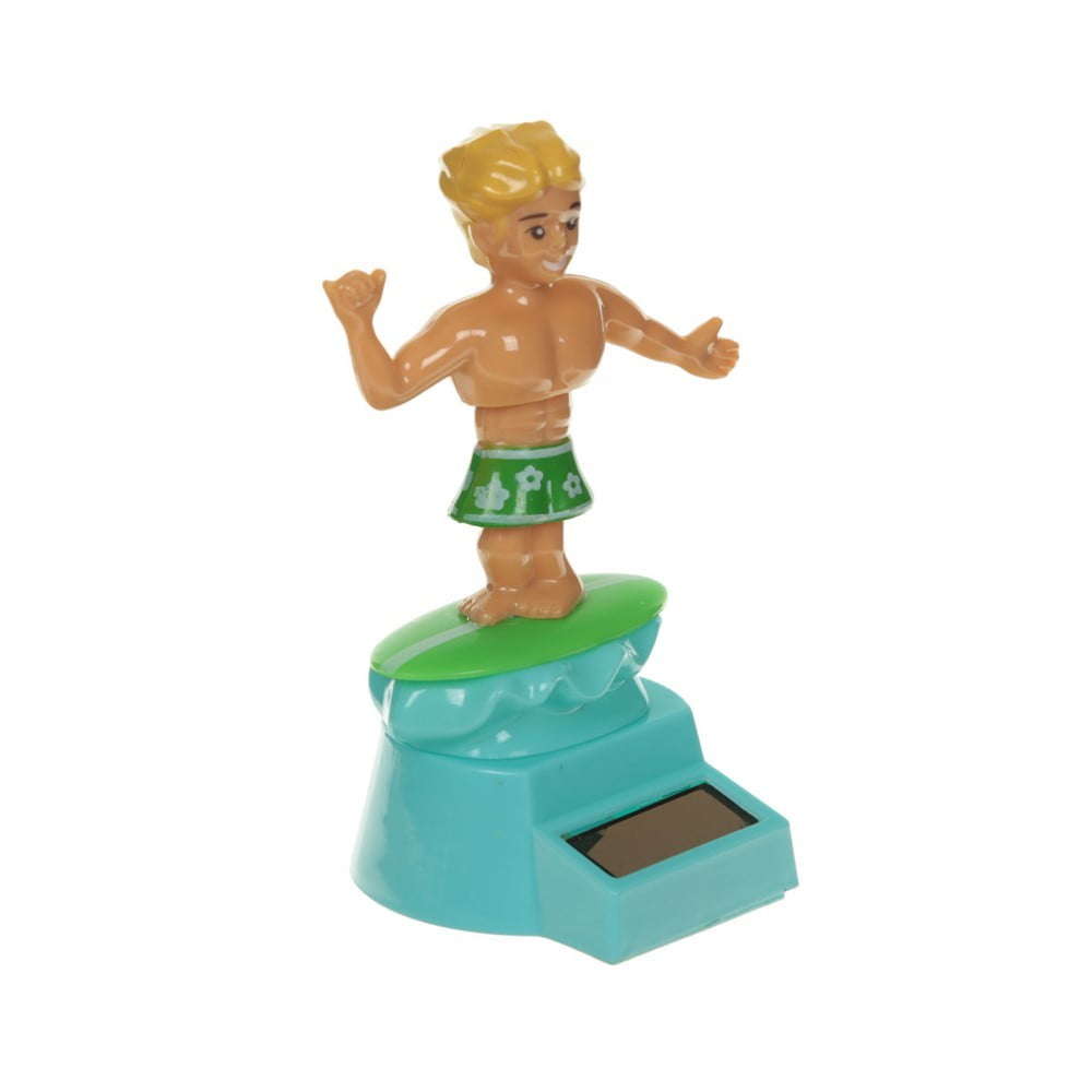 Figurine solaire Surfeur vert
