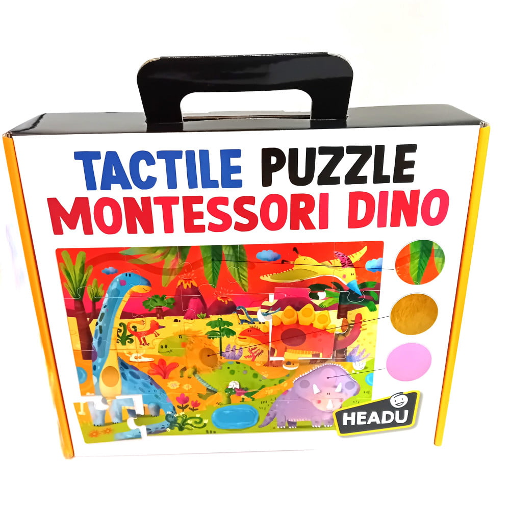 HEADU Tactile Puzzle Montessori Dinos âge à partir de 1 an