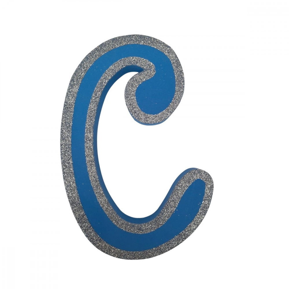 Lettre C adhésive de porte Bleue