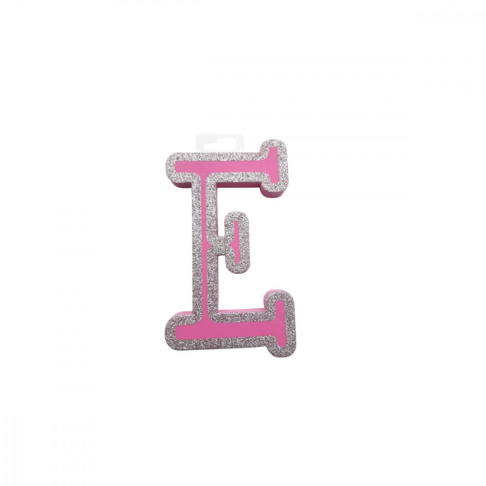 Lettre E adhésive de porte rose