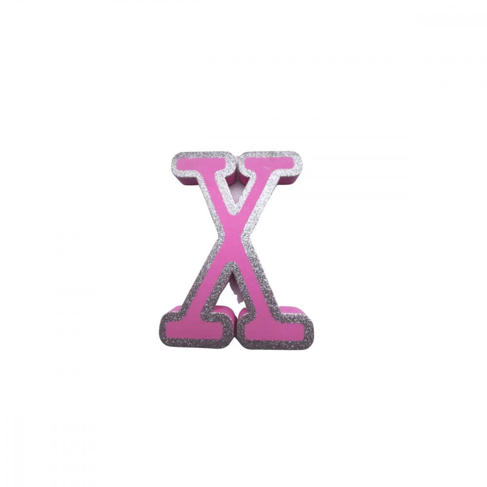 Lettre X adhésive de porte rose