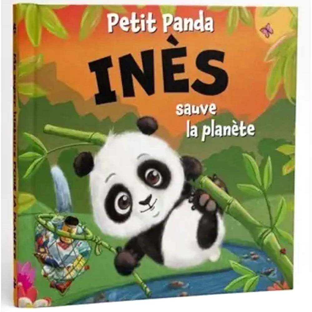 Livre Petit Panda personnalisé prénom Inès