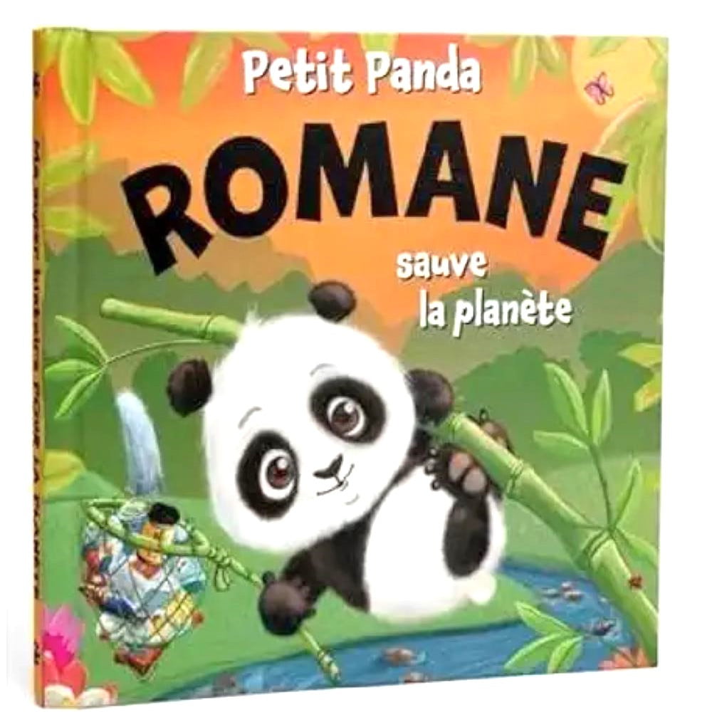 Livre Petit Panda personnalisé prénom Romane