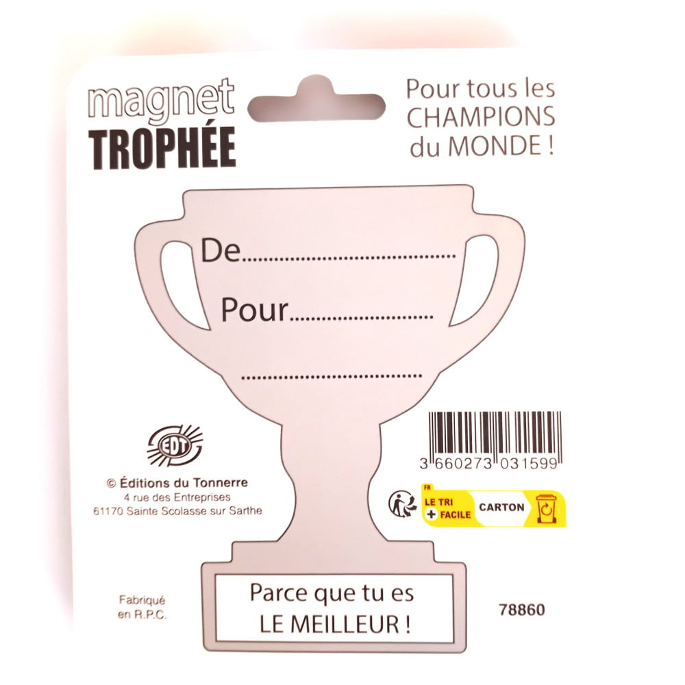 Magnet trophée bois 18 ans