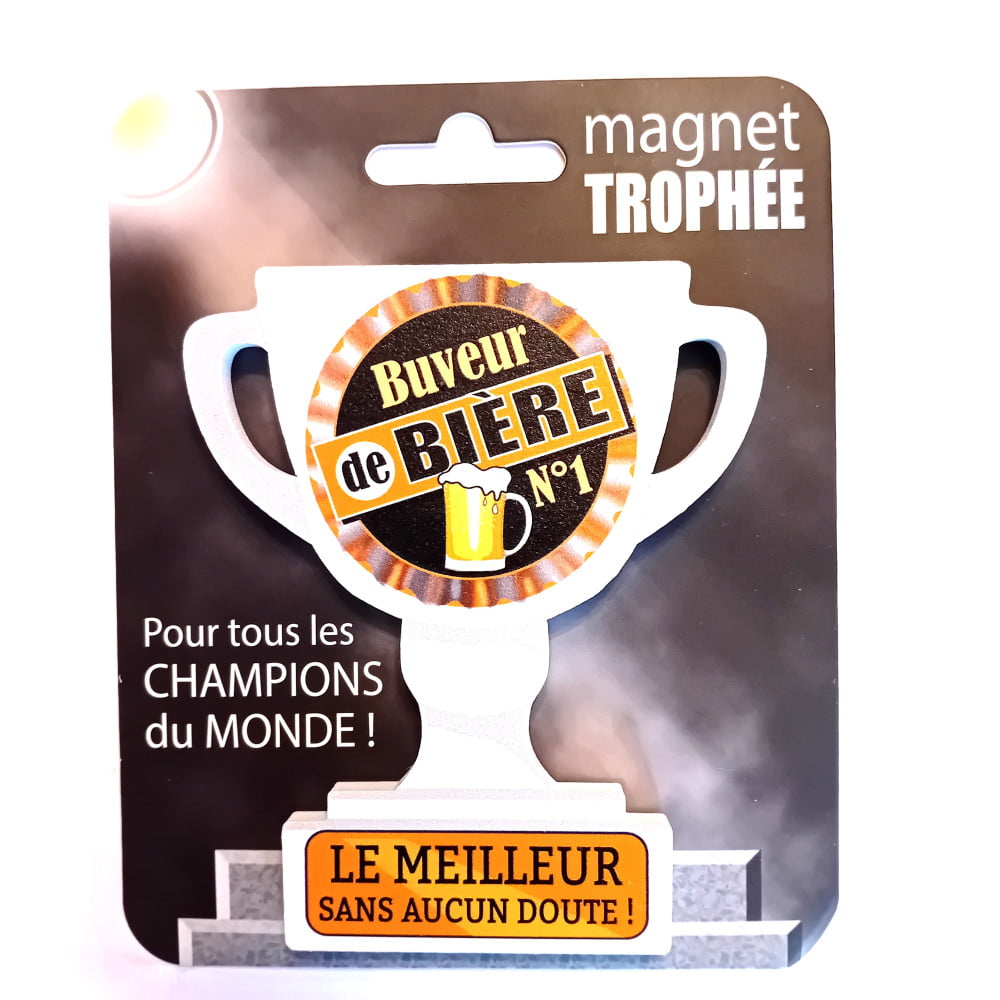 Magnet trophée bois Buveur de bière