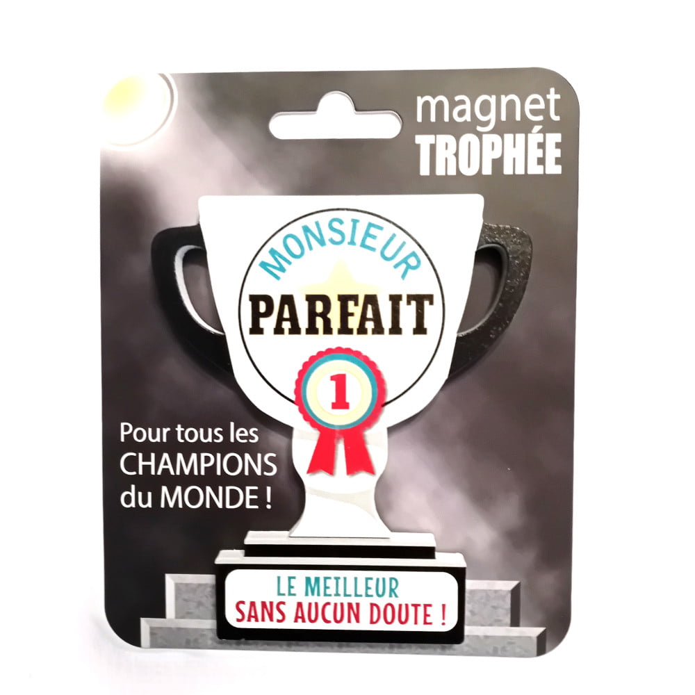 Magnet trophée bois Monsieur parfait