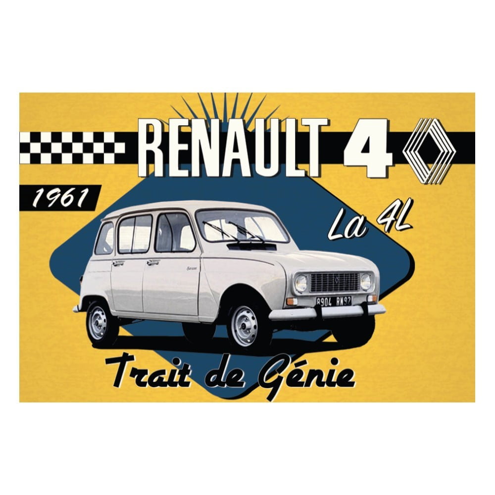 Magnet vintage Renault 4 Trait de génie
