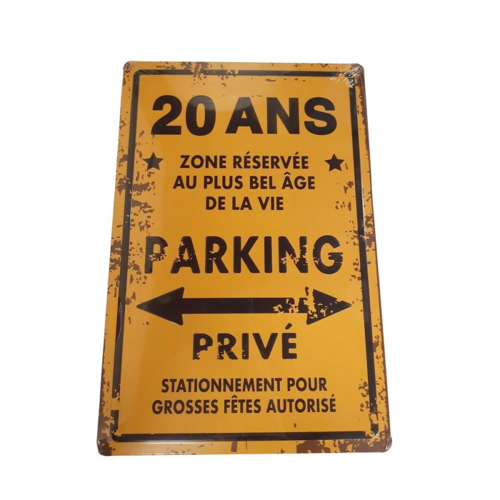 Plaque de parking anniversaire 20 ans