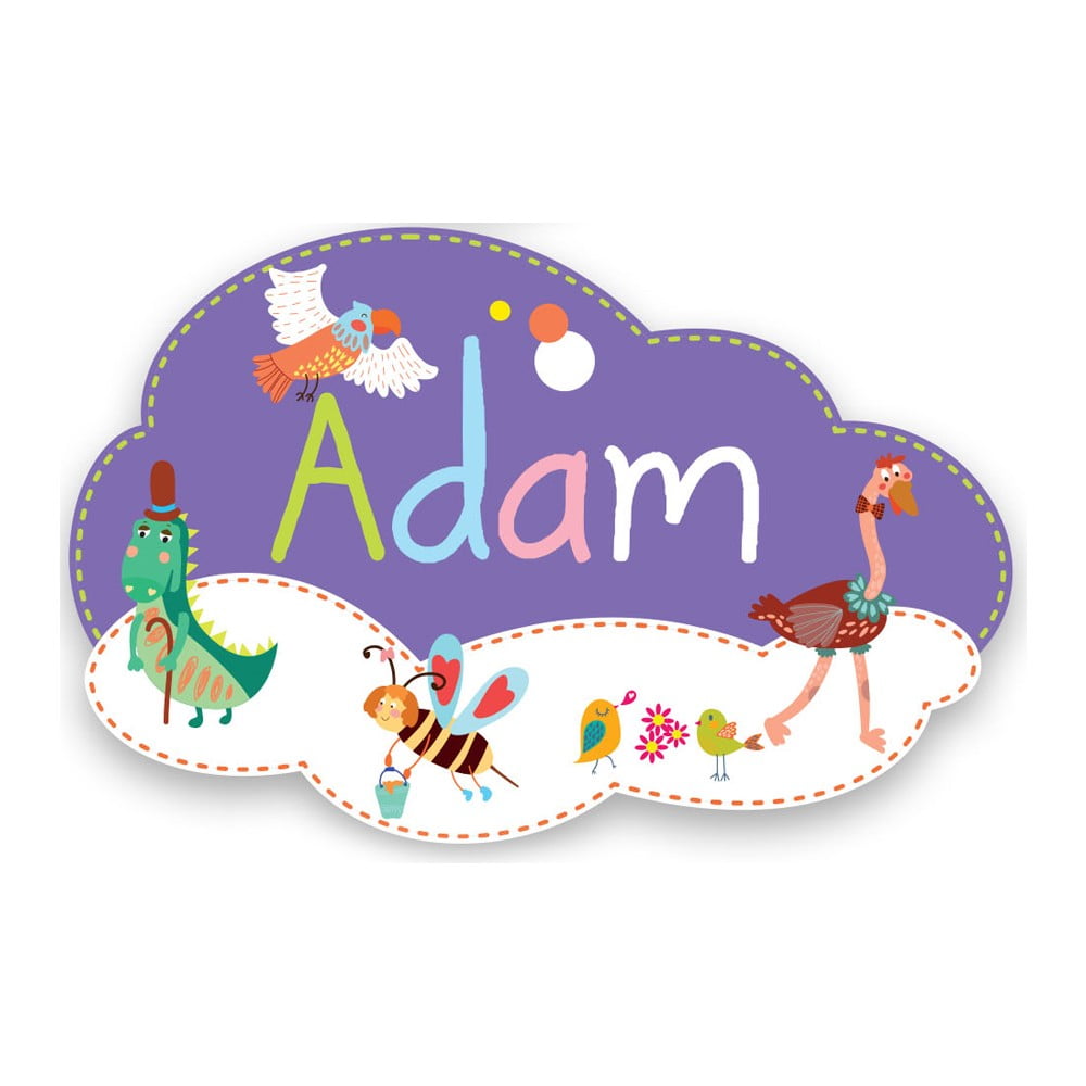 Plaque de porte bois prénom Adam