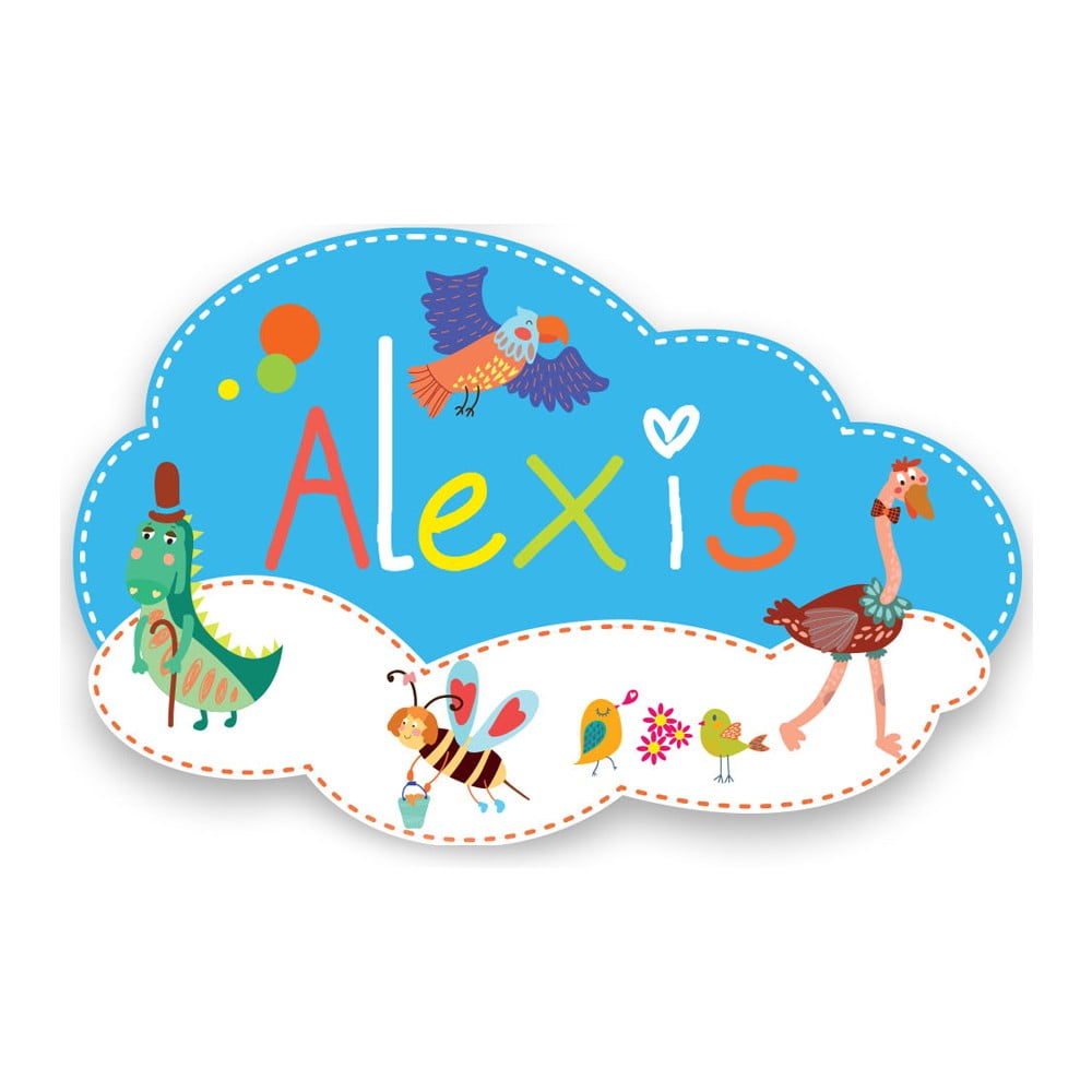 Plaque de porte bois prénom Alexis