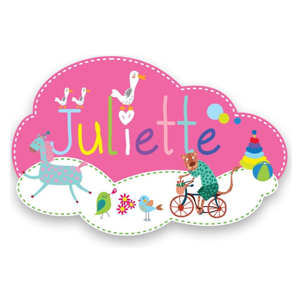 Plaque de porte en bois prénom Juliette
