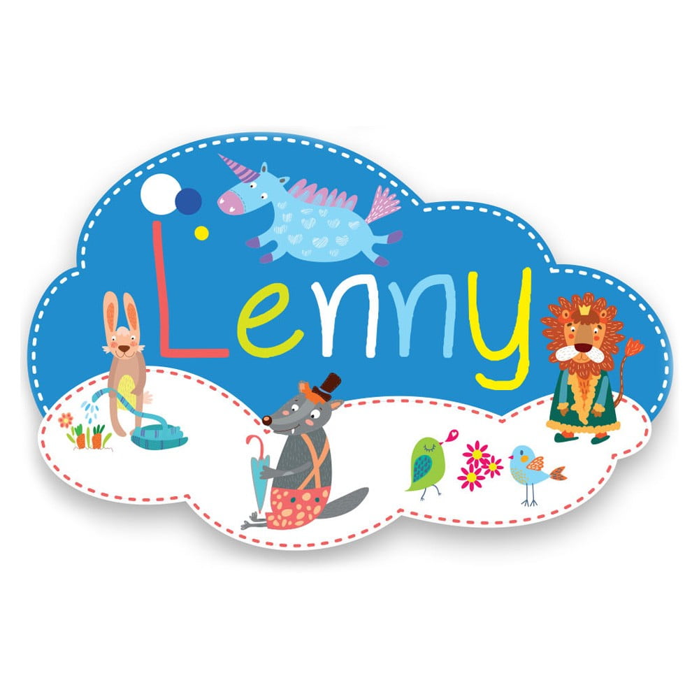 Plaque de porte en bois prénom Lenny