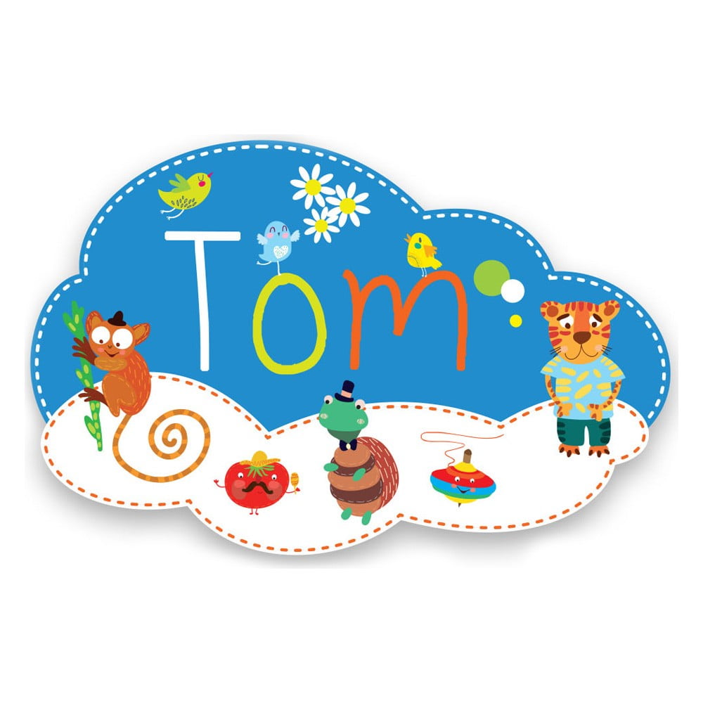 Plaque de porte en bois prénom Tom