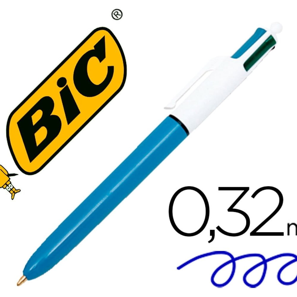 Stylo Bic 4 couleurs original pointe moyenne