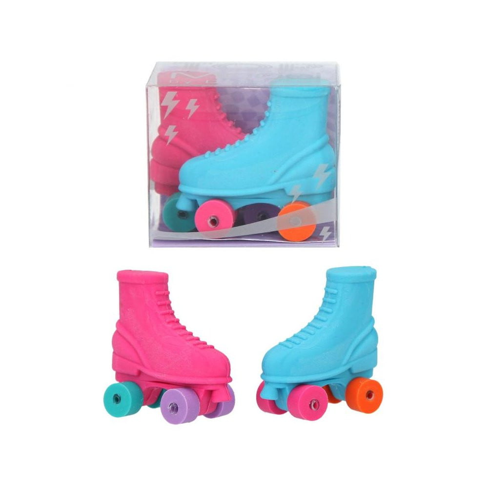 TOPModel Gommes patins à roulettes rose et turquoise